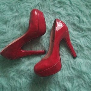 Blood Red Betsey Johnson Platform Pumps
